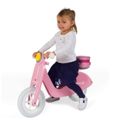 Bicicleta Scooter rosa madera